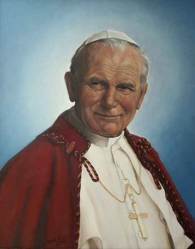 Święty Jan Paweł II Daria Solar olej plótno 40x50 na strone