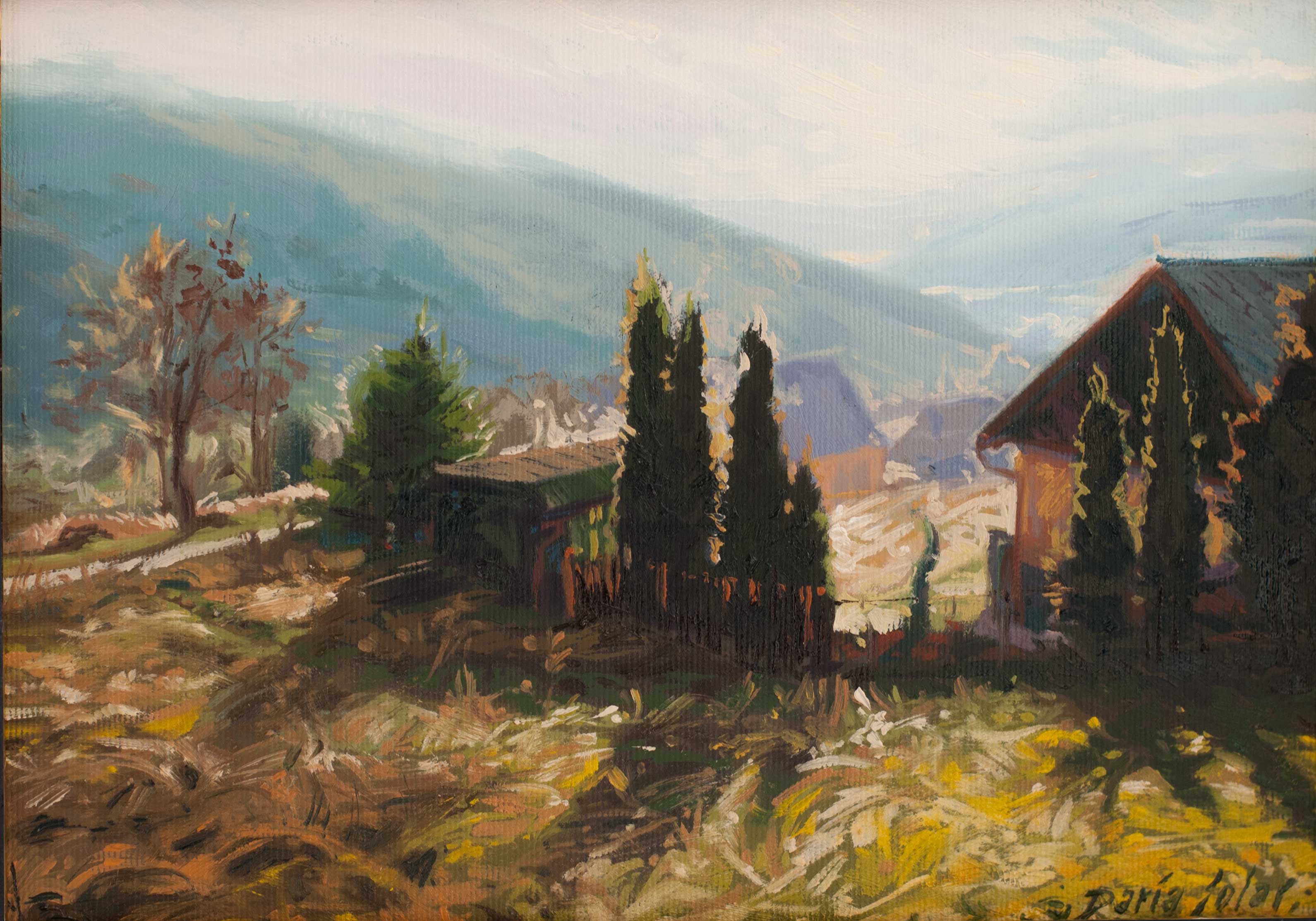 Żar-Mountain-in-Międzybrodzie-Żywieckie-21x30-oil-on-canvas-by-Daria-Solar
