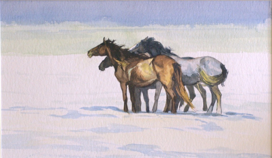 wild horses atercolour on paper Daria Solar 2016