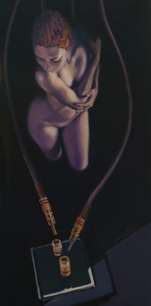 Baffled Euterpie oil on canvas 30x70 by Daria Solar