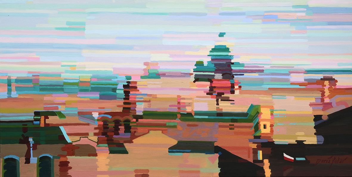 Optymiasto at dawn Daria Solar 90x45 cm oil in canvas SMALL